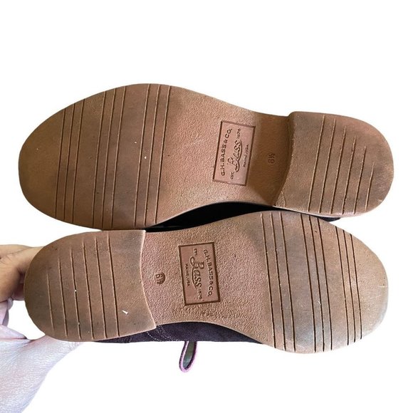 G.H. Bass & Co. "Emmie" Suede Leather Oxford Shoe in Burgundy Womens Sz 6.5M - Picture 8 of 9